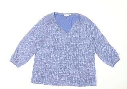 Womens UK Size 14 Fat Face Blue Tunic Blouse