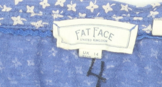 Womens UK Size 14 Fat Face Blue Tunic Blouse