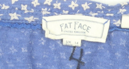 Womens UK Size 14 Fat Face Blue Tunic Blouse
