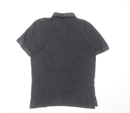 Jack & Jones Men’s Dark Grey Short Sleeve Polo Shirt Size L Cotton Blend