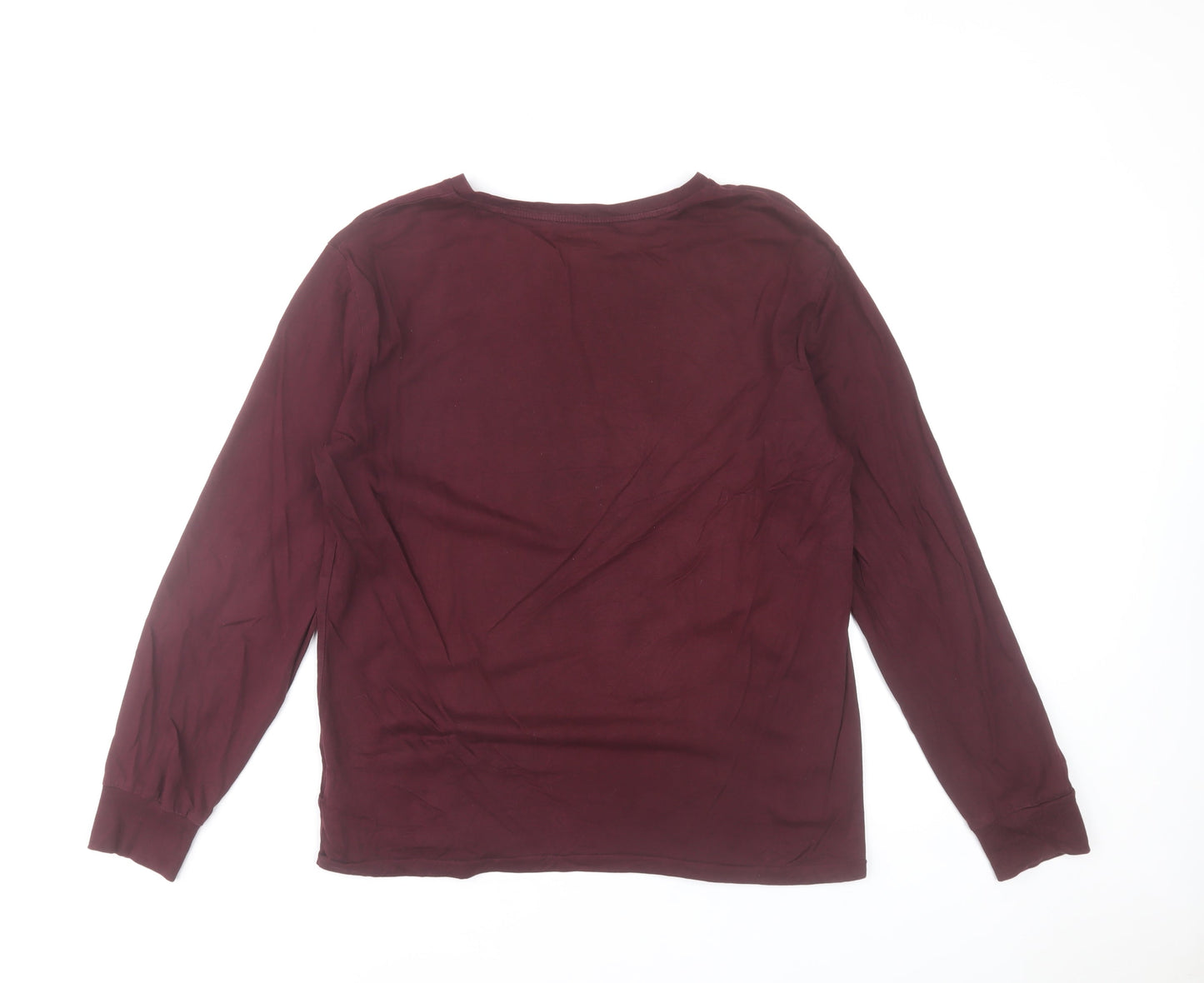 Ralph Lauren Men's Burgundy Long Sleeve Slim Fit Cotton T-Shirt Size L