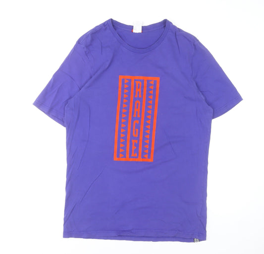 The North Face Men's Purple Graphic Print Cotton T-Shirt M