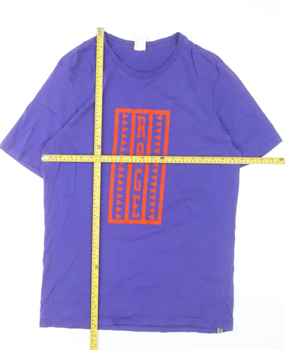 The North Face Men's Purple Graphic Print Cotton T-Shirt M