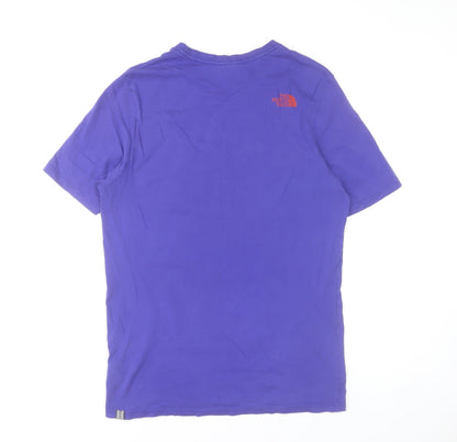 The North Face Men's Purple Graphic Print Cotton T-Shirt M