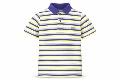 Lee Cooper Boys Multicoloured Striped Polo Shirt 9-10 Years Cotton Blend