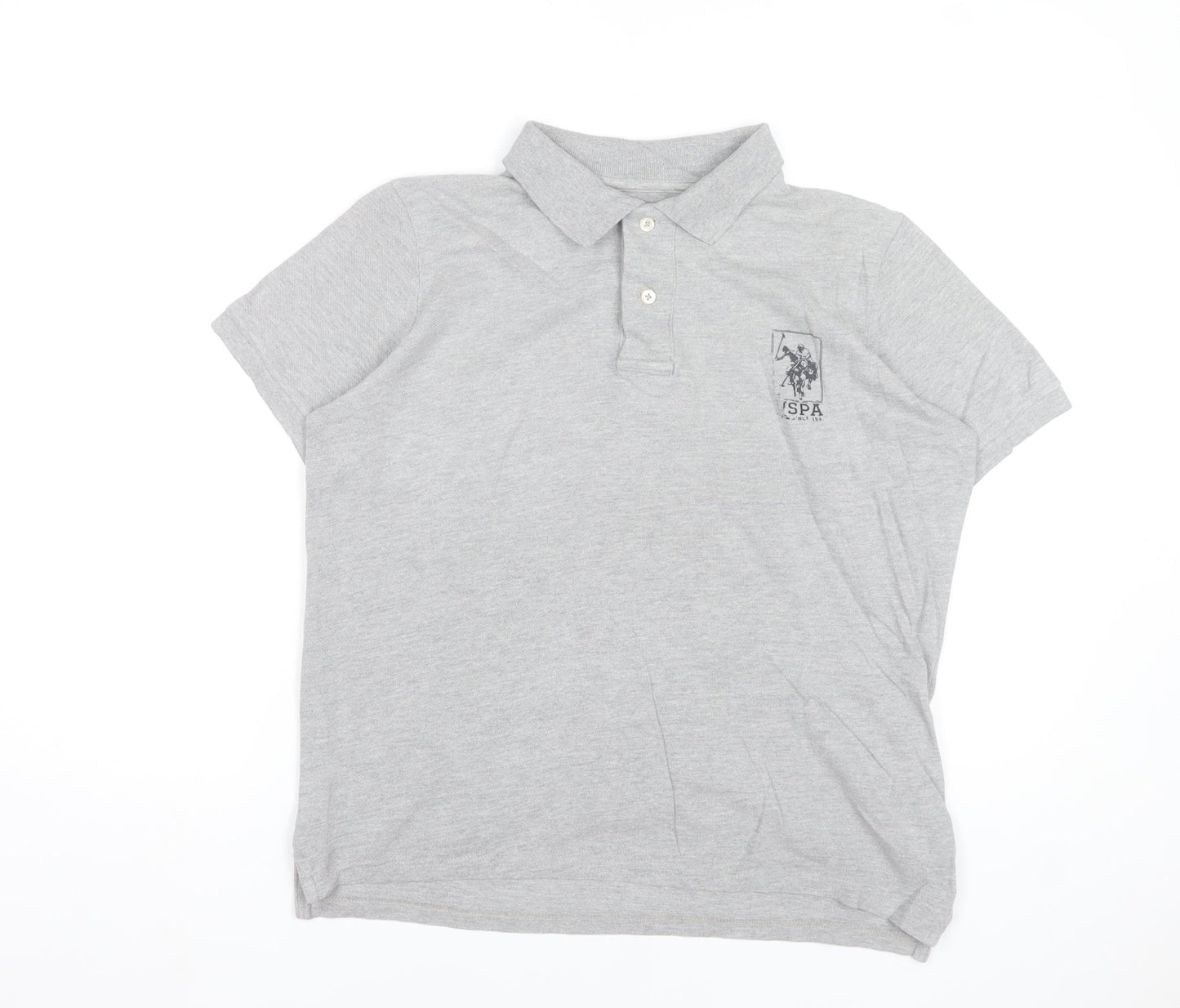 U.S. Polo Assn. Boys Grey Polo Shirt 15-16 Years Regular Fit Casual Top