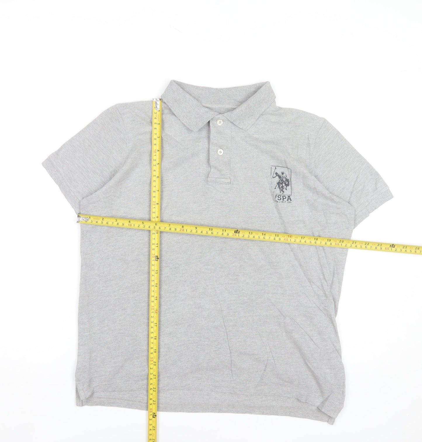 U.S. Polo Assn. Boys Grey Polo Shirt 15-16 Years Regular Fit Casual Top