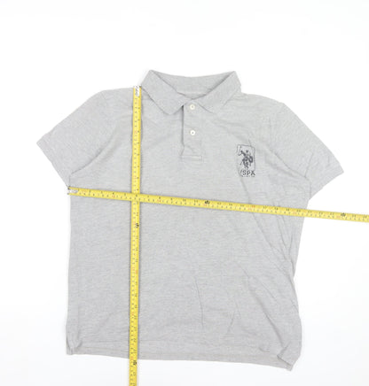 U.S. Polo Assn. Boys Grey Polo Shirt 15-16 Years Regular Fit Casual Top