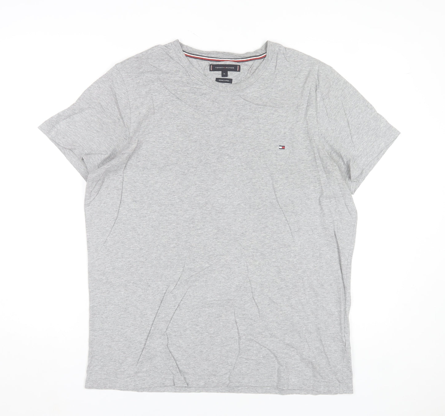 Tommy Hilfiger Men's Grey Crew Neck Organic Cotton T-Shirt XL