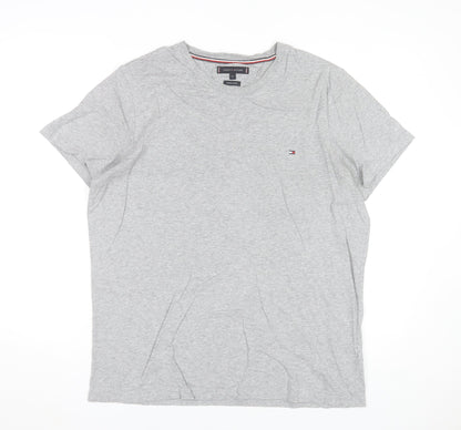 Tommy Hilfiger Men's Grey Crew Neck Organic Cotton T-Shirt XL