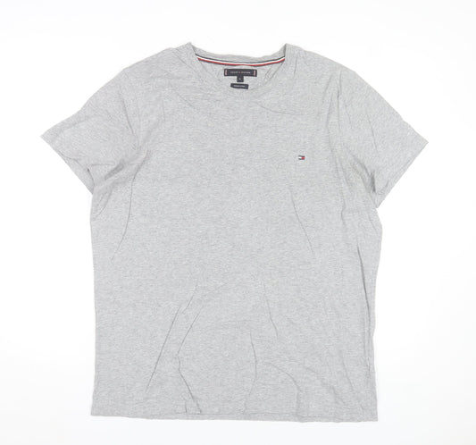 Tommy Hilfiger Men's Grey Crew Neck Organic Cotton T-Shirt XL