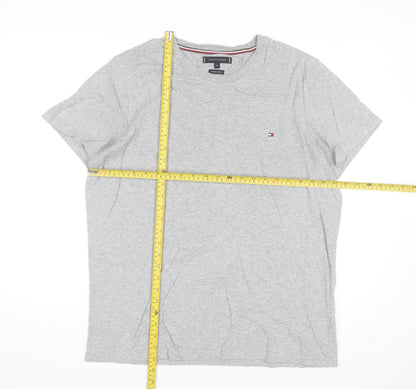 Tommy Hilfiger Men's Grey Crew Neck Organic Cotton T-Shirt XL