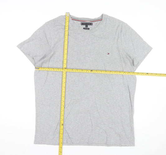 Tommy Hilfiger Men's Grey Crew Neck Organic Cotton T-Shirt XL