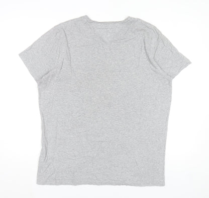 Tommy Hilfiger Men's Grey Crew Neck Organic Cotton T-Shirt XL