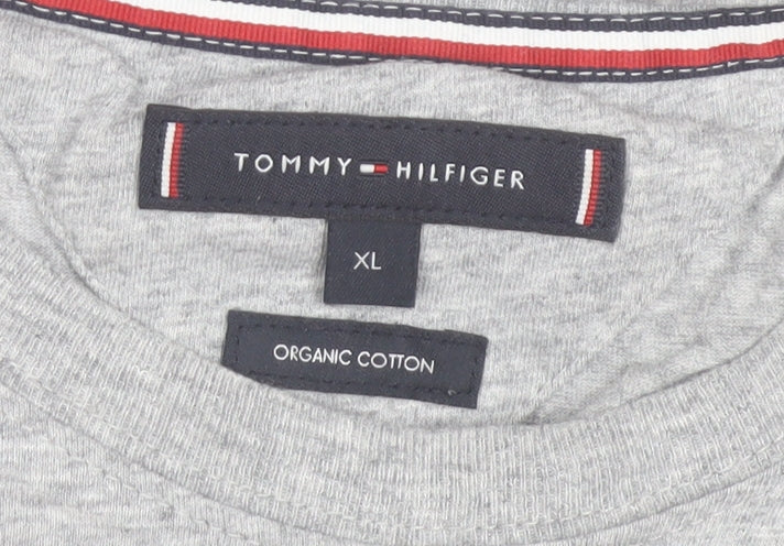 Tommy Hilfiger Men's Grey Crew Neck Organic Cotton T-Shirt XL