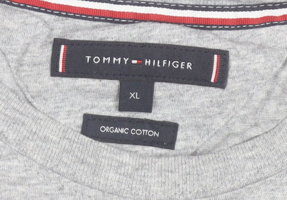 Tommy Hilfiger Men's Grey Crew Neck Organic Cotton T-Shirt XL
