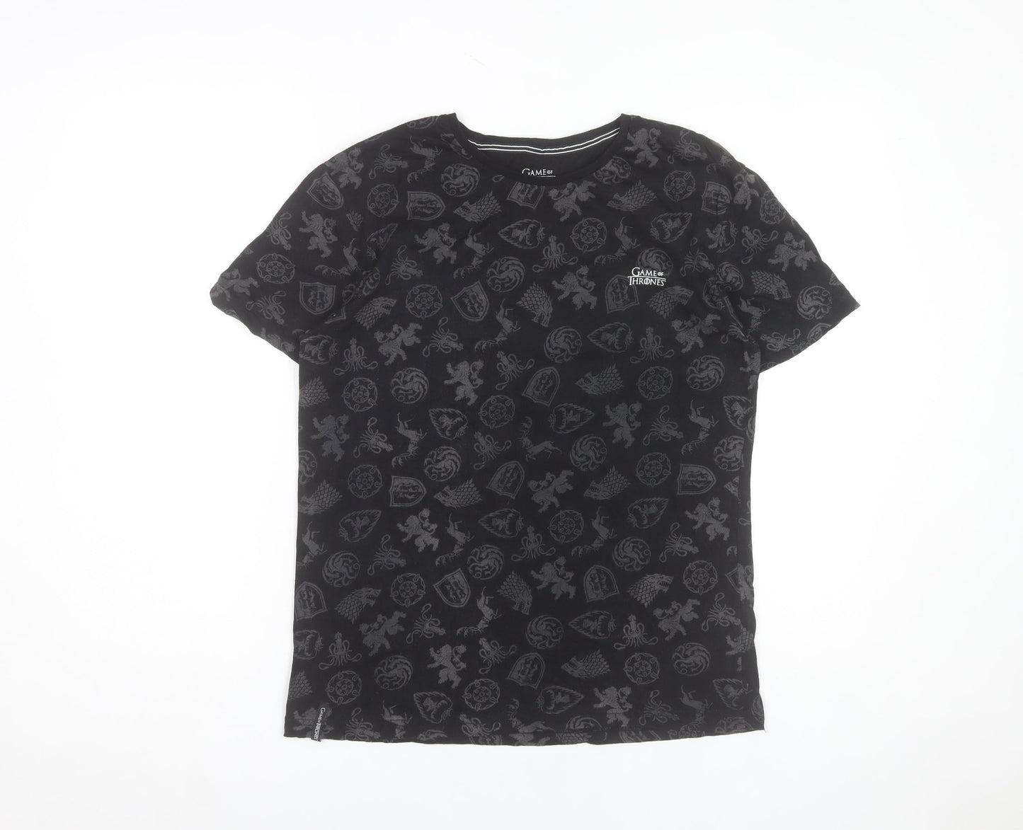 Game of Thrones Men’s Black Cotton Short Sleeve Crew Neck T-Shirt Size S