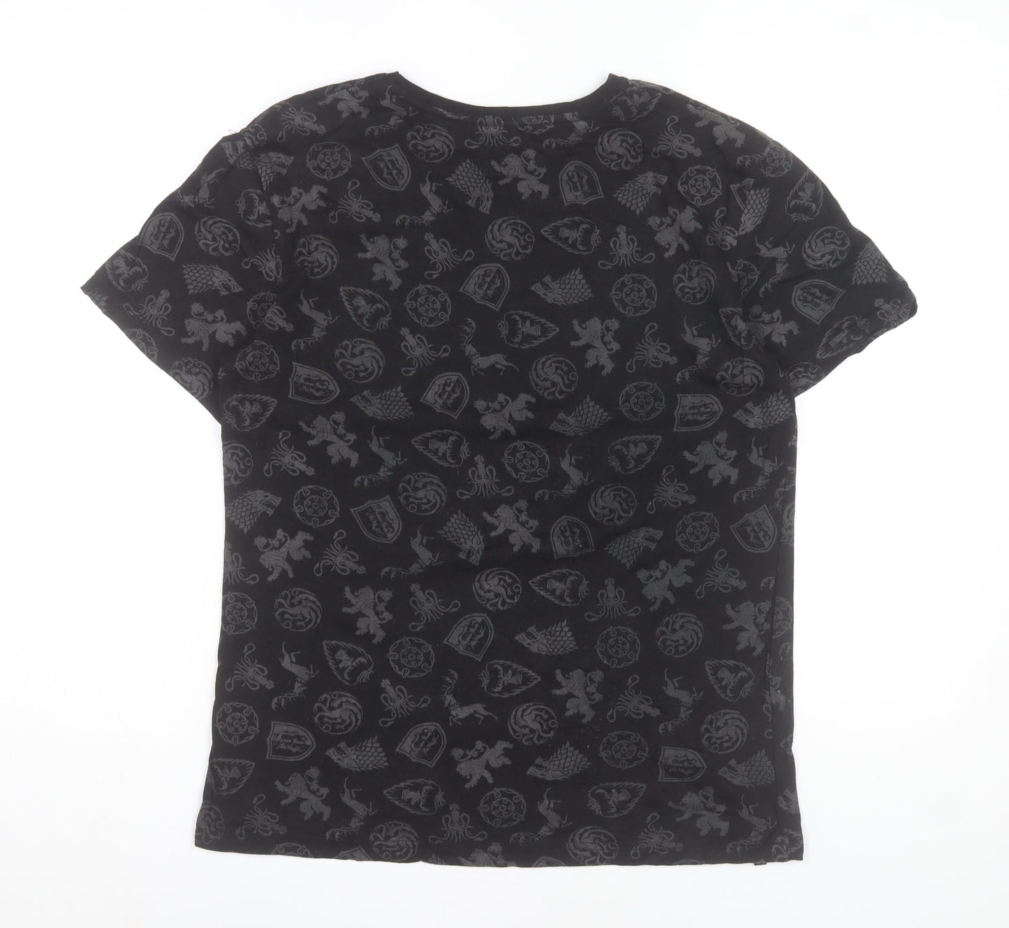 Game of Thrones Men’s Black Cotton Short Sleeve Crew Neck T-Shirt Size S