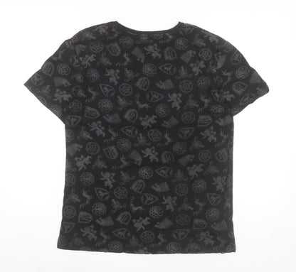 Game of Thrones Men’s Black Cotton Short Sleeve Crew Neck T-Shirt Size S