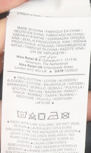 Nike Boys Black XL Basic Sports Logo Cotton T-Shirt