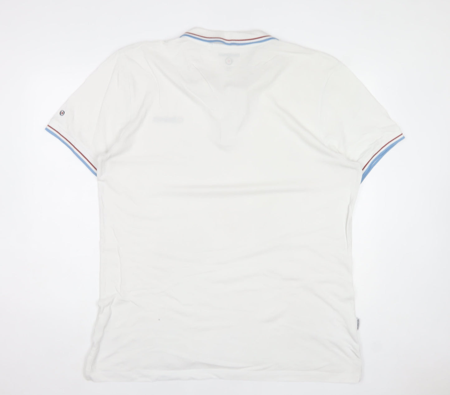 Lambretta Men's White Twin Tipped Polo Shirt 2XL Retro Mod Style