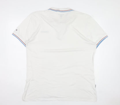 Lambretta Men's White Twin Tipped Polo Shirt 2XL Retro Mod Style