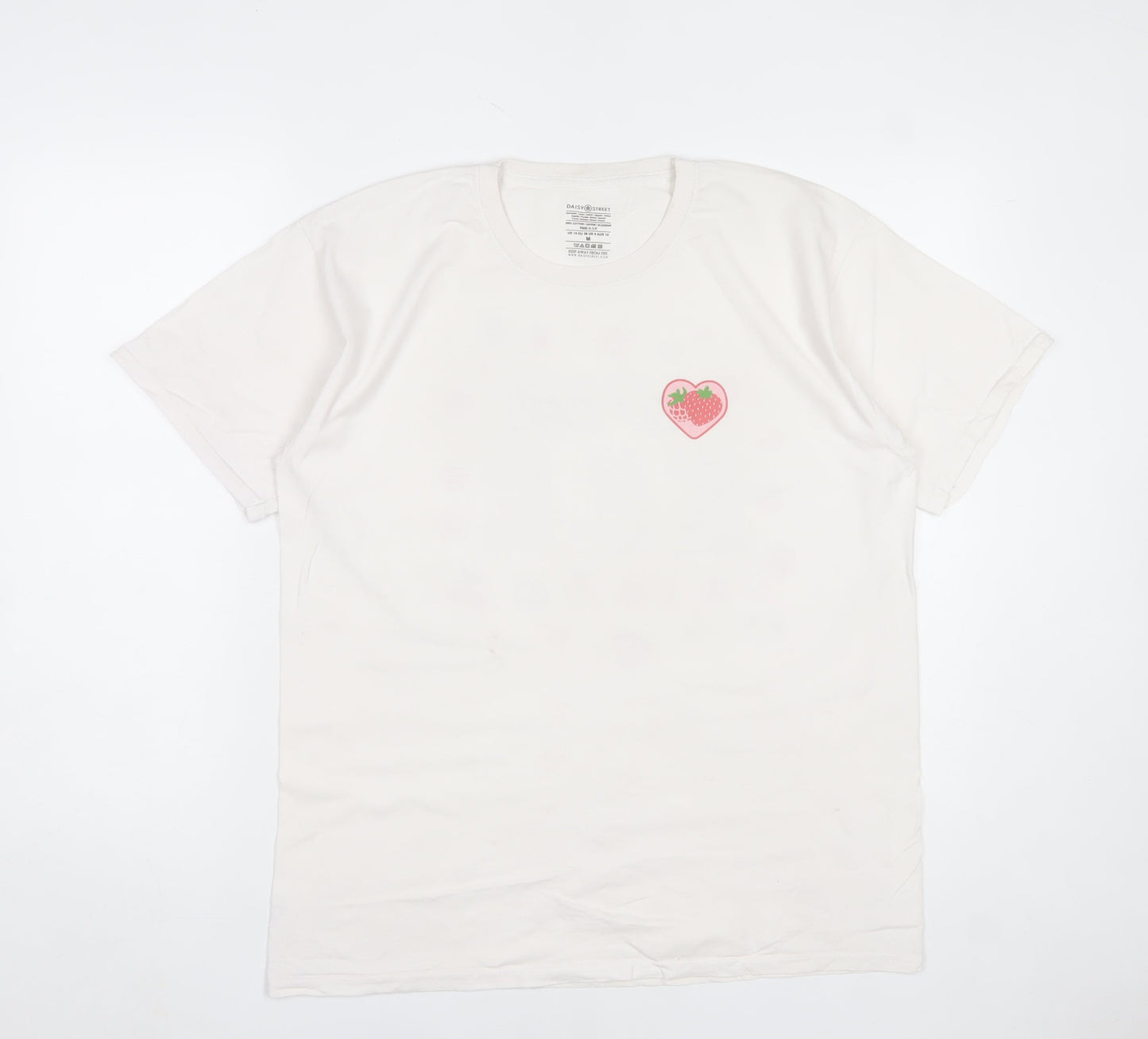 Daisy Street Women’s White Self Care Graphic T-Shirt Size 10 M