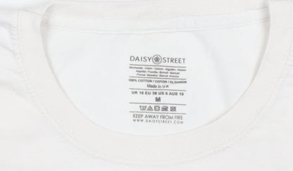 Daisy Street Women’s White Self Care Graphic T-Shirt Size 10 M