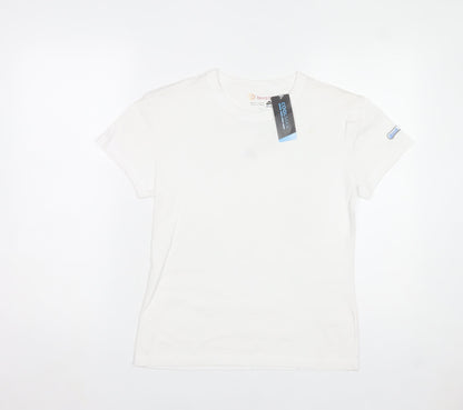 Invista Women’s White COOLMAX Lycra Short Sleeve T-Shirt Size L