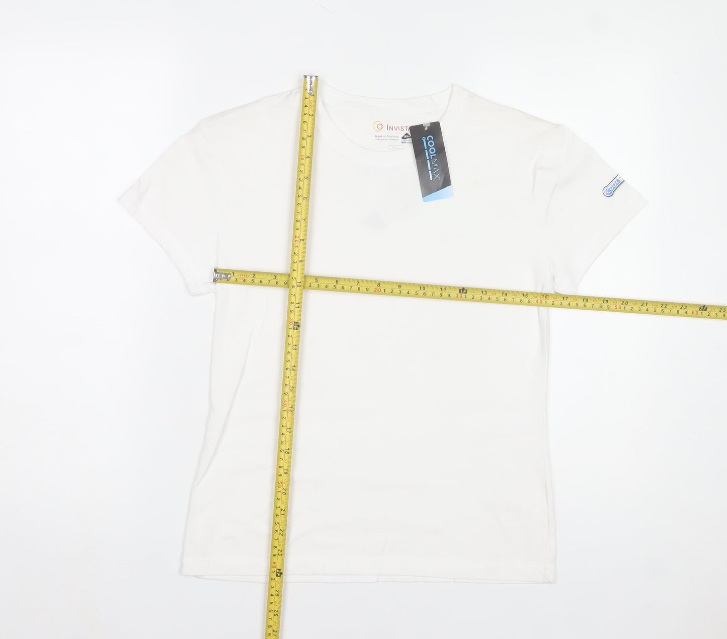 Invista Women’s White COOLMAX Lycra Short Sleeve T-Shirt Size L