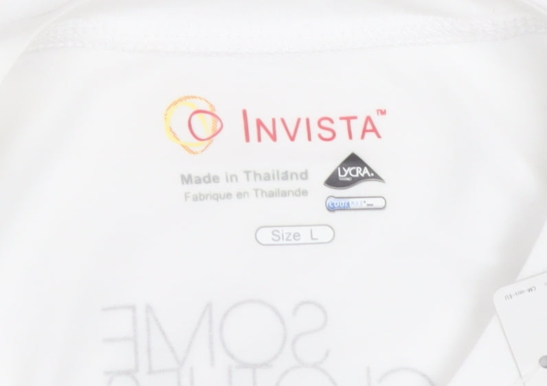 Invista Women’s White COOLMAX Lycra Short Sleeve T-Shirt Size L
