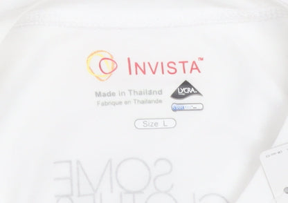 Invista Women’s White COOLMAX Lycra Short Sleeve T-Shirt Size L