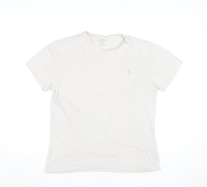 Polo Ralph Lauren Men's Beige Crew Neck Cotton T-Shirt Size S