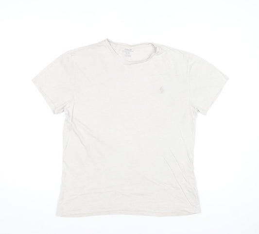 Polo Ralph Lauren Men's Beige Crew Neck Cotton T-Shirt Size S