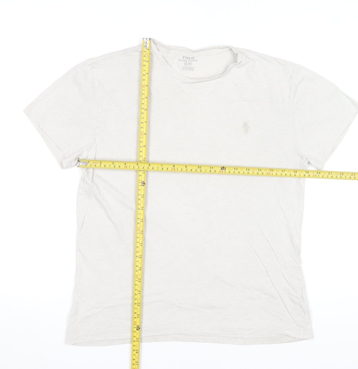 Polo Ralph Lauren Men's Beige Crew Neck Cotton T-Shirt Size S