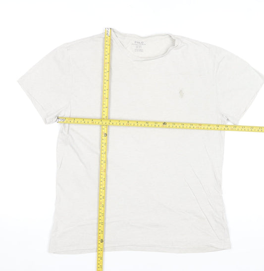 Polo Ralph Lauren Men's Beige Crew Neck Cotton T-Shirt Size S