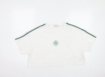Slazenger Womens White Cropped T-Shirt Size 14 Sports Style