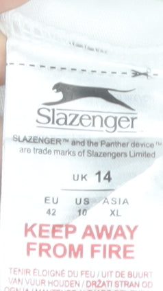 Slazenger Womens White Cropped T-Shirt Size 14 Sports Style