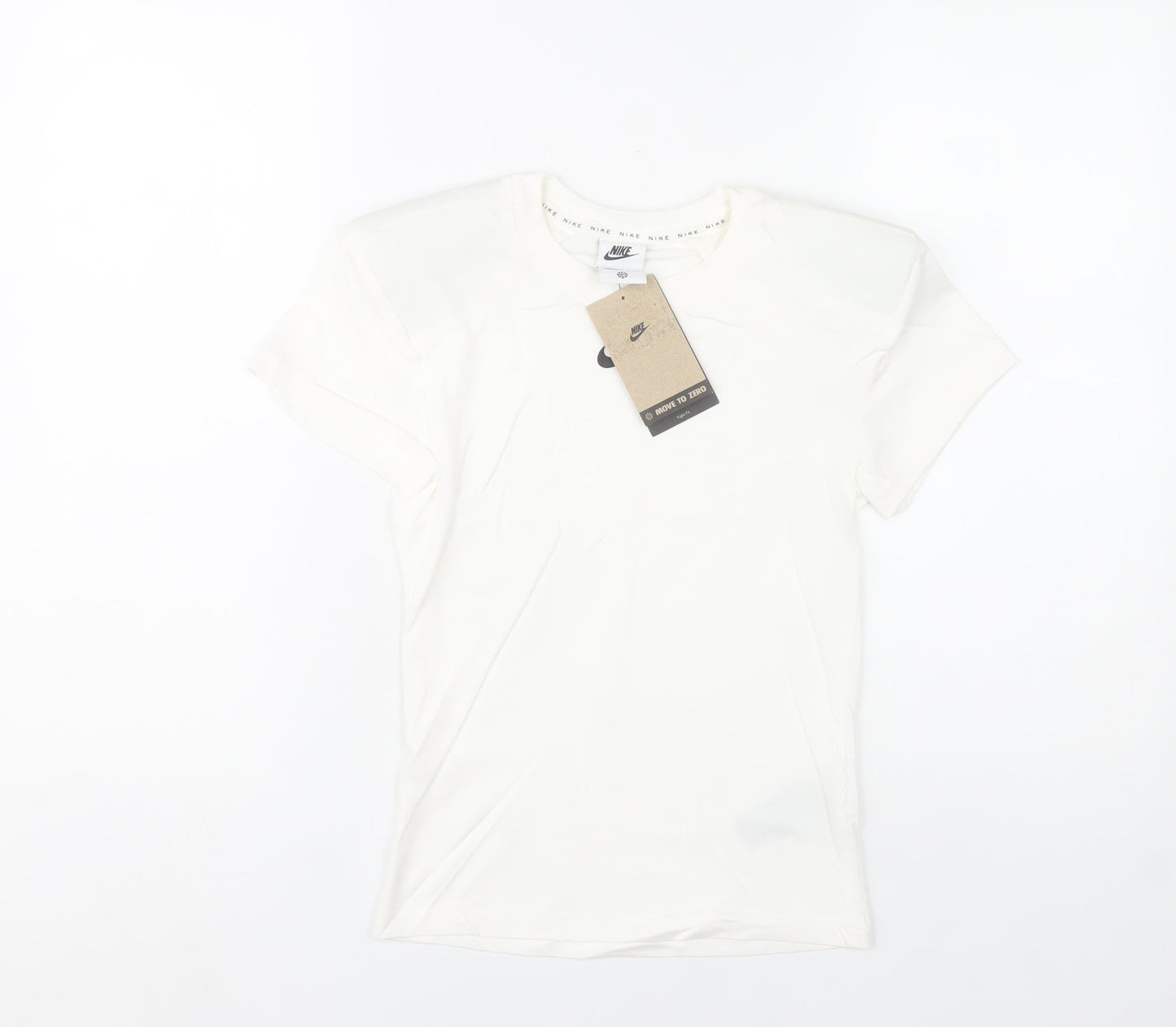 Nike Women's White XS Basic Crew Neck Cotton T-Shirt