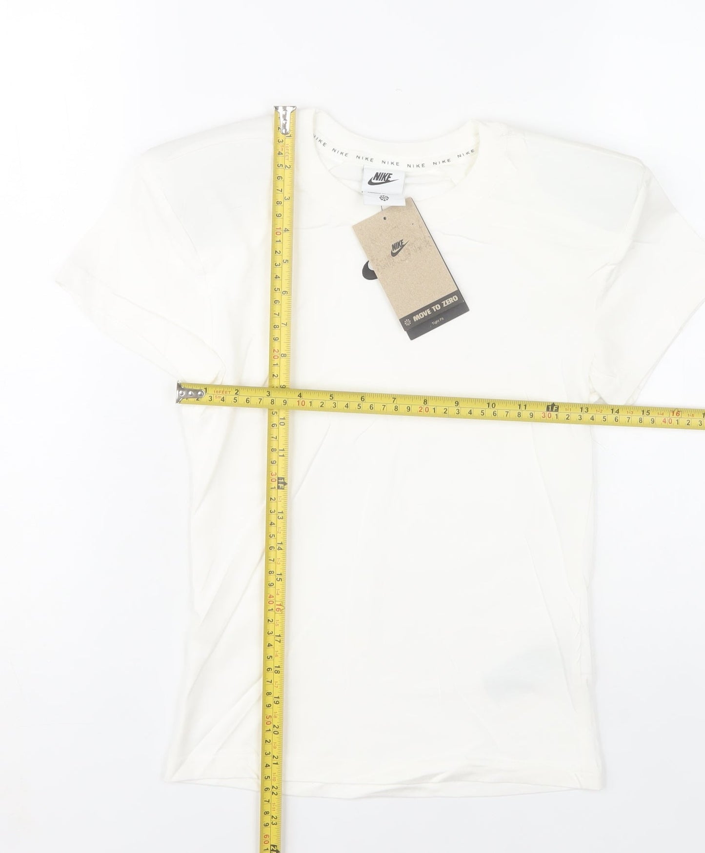 Nike Women's White XS Basic Crew Neck Cotton T-Shirt