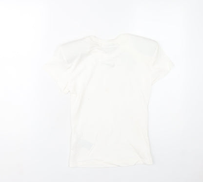 Nike Women's White XS Basic Crew Neck Cotton T-Shirt