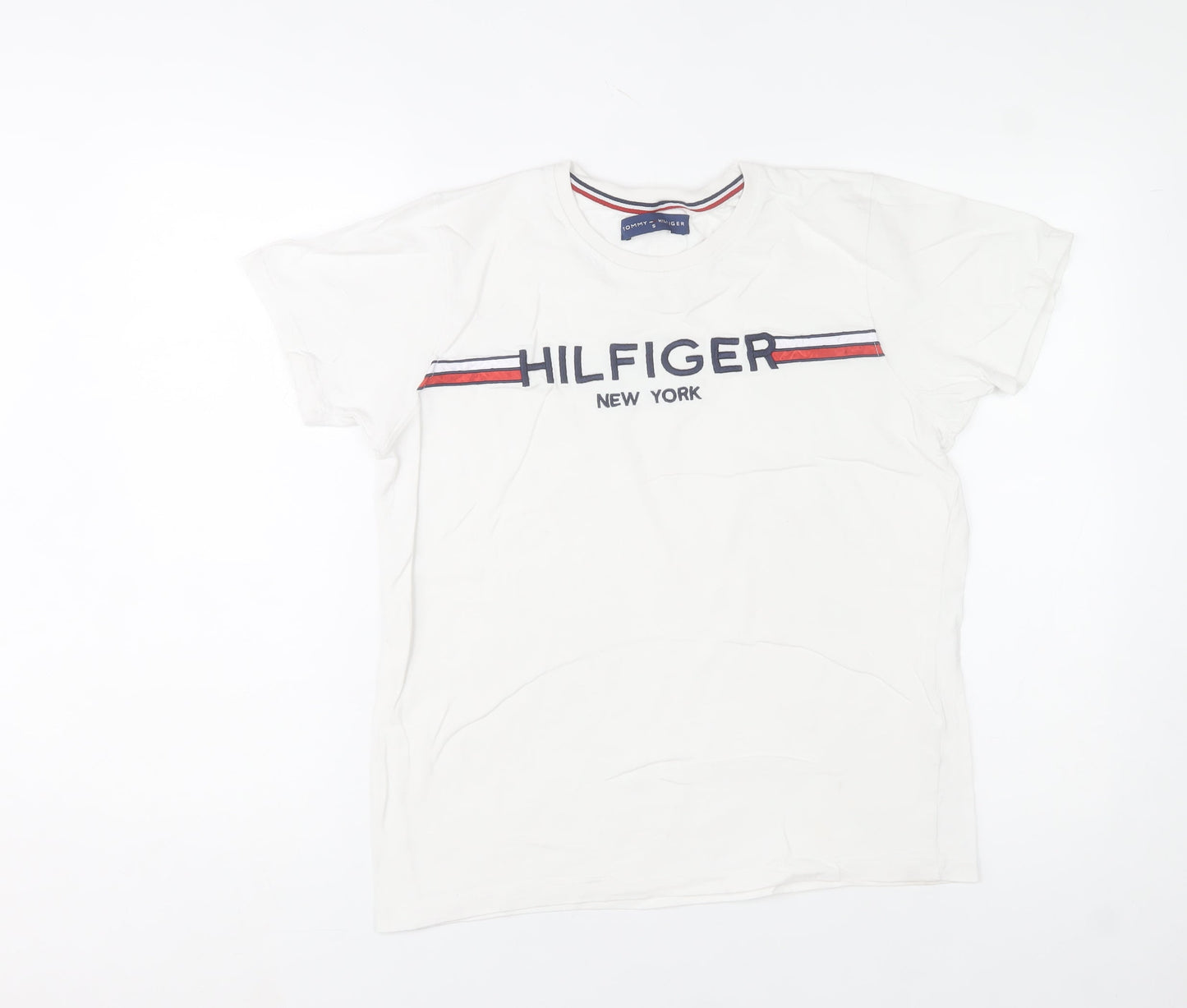 Tommy Hilfiger Men's White Logo Graphic Cotton T-Shirt Size S
