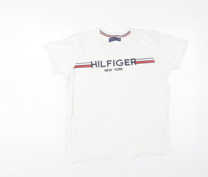 Tommy Hilfiger Men's White Logo Graphic Cotton T-Shirt Size S