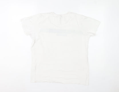 Tommy Hilfiger Men's White Logo Graphic Cotton T-Shirt Size S