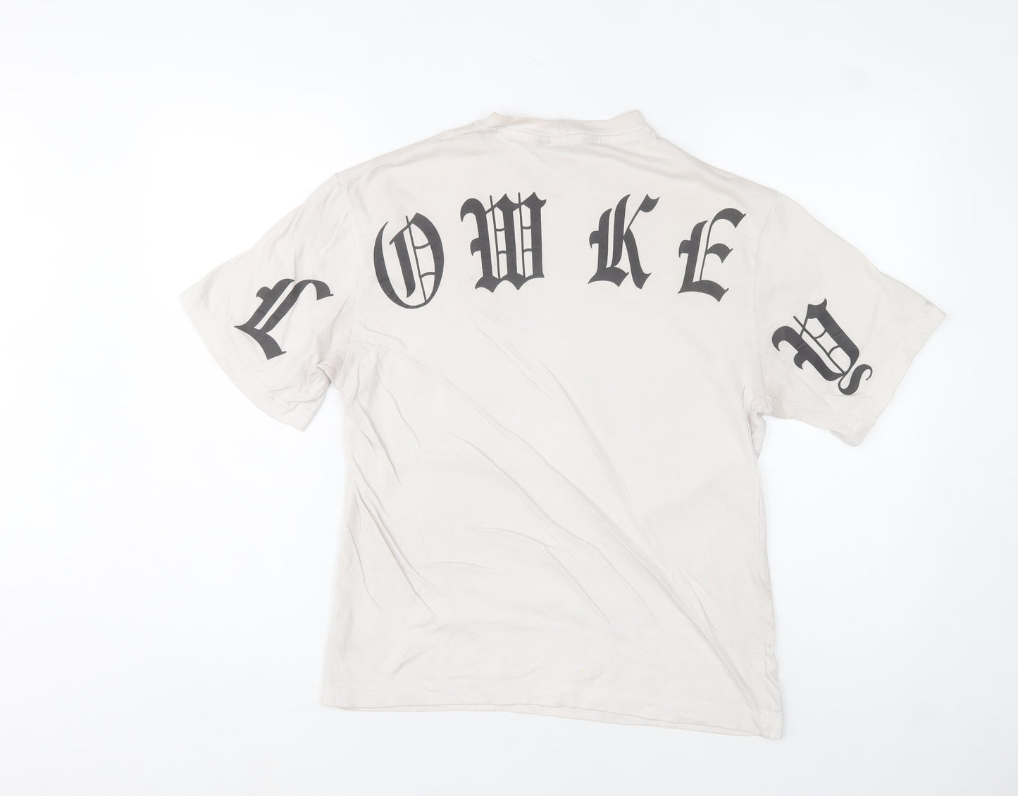 mrp Men’s White Relaxed Fit LOW KEY Graphic T-Shirt Size S