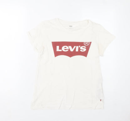 Levi's Women's White Cotton Short Sleeve Logo T-Shirt Size S