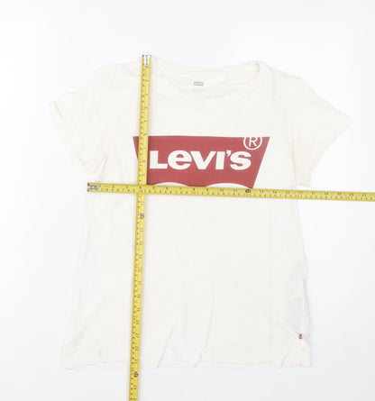 Levi's Women's White Cotton Short Sleeve Logo T-Shirt Size S