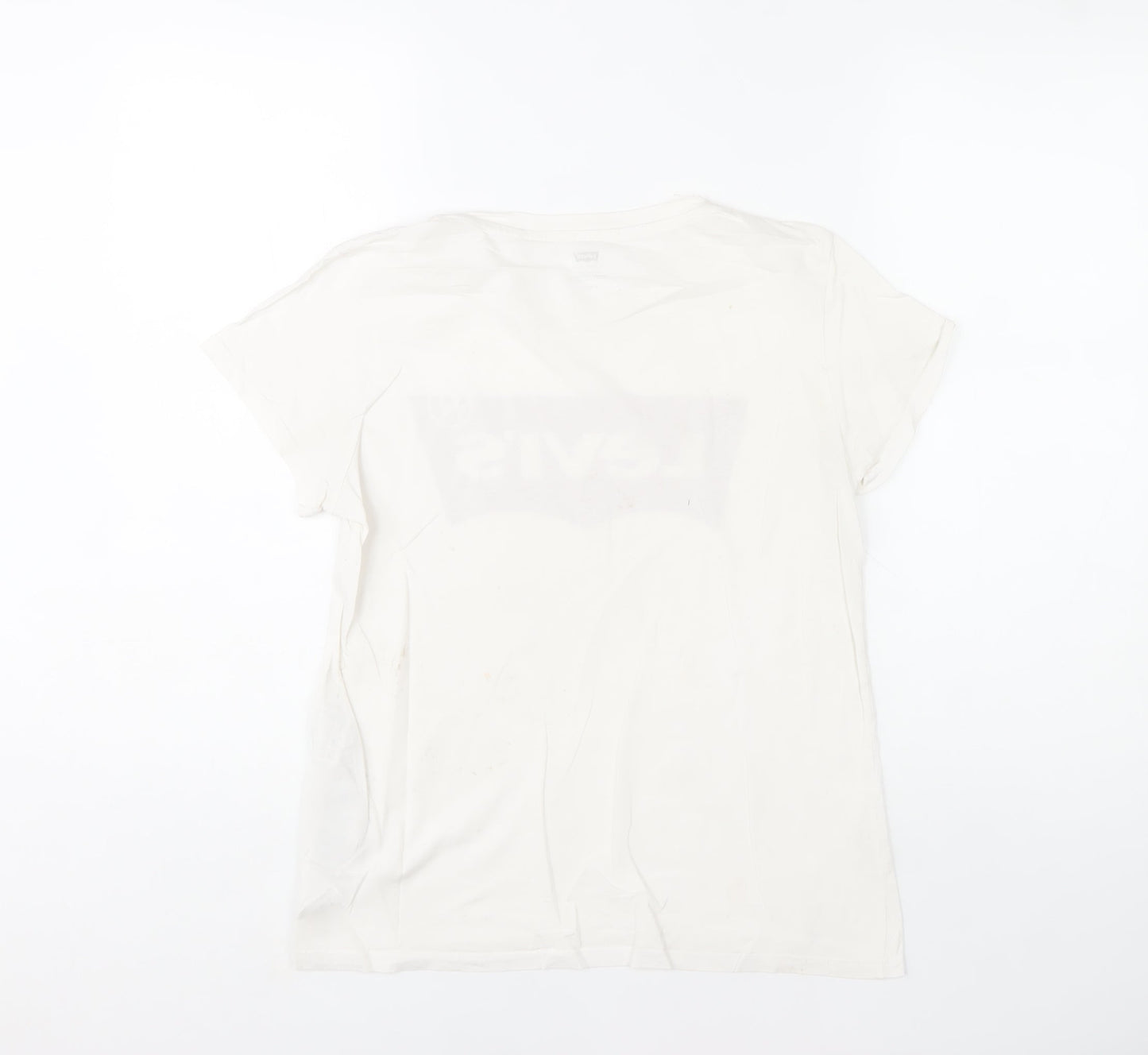 Levi's Women's White Cotton Short Sleeve Logo T-Shirt Size S