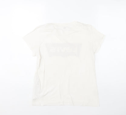 Levi's Women's White Cotton Short Sleeve Logo T-Shirt Size S