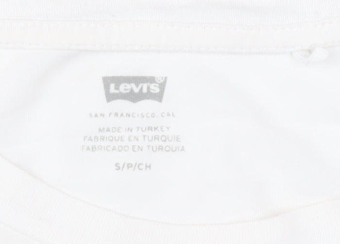 Levi's Women's White Cotton Short Sleeve Logo T-Shirt Size S